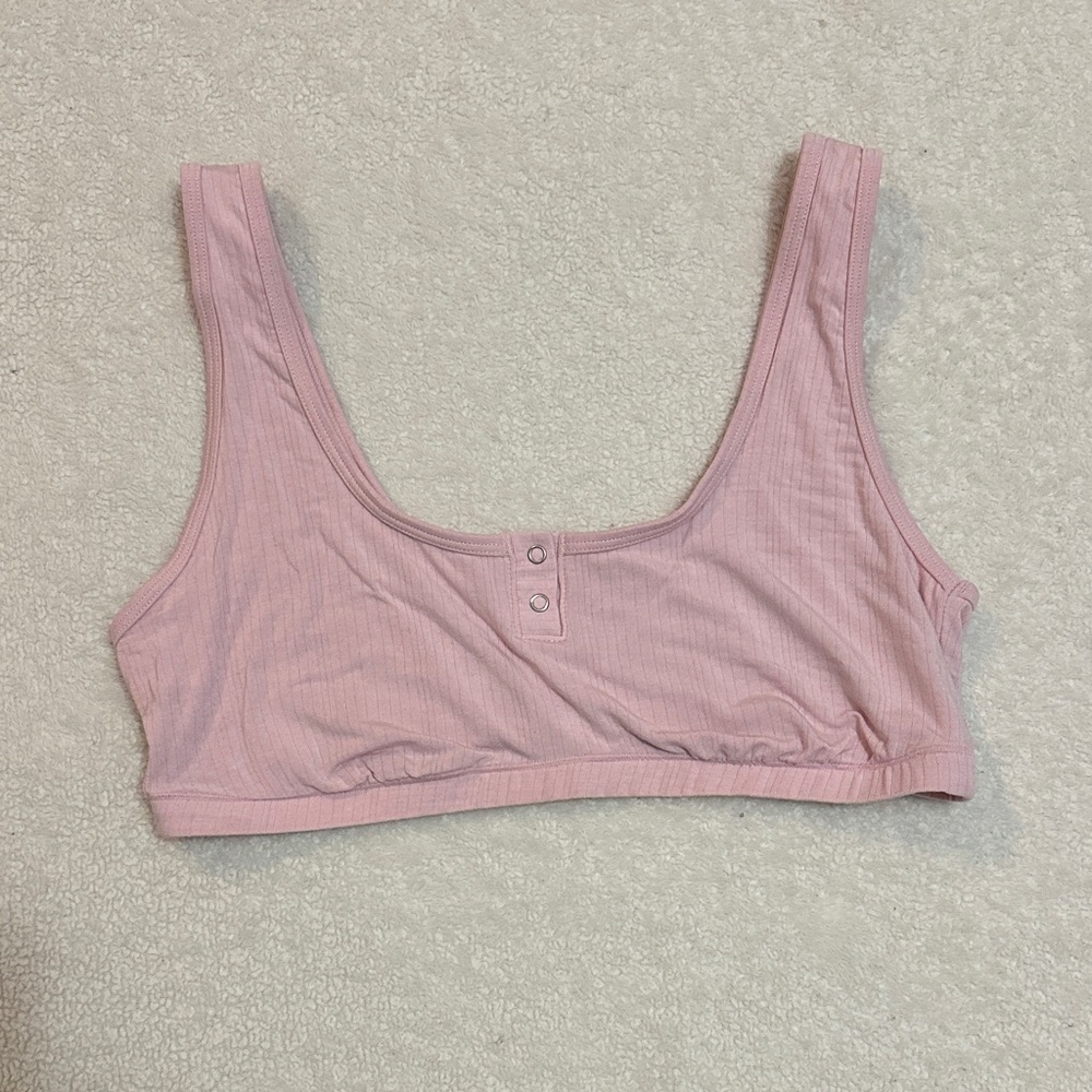 Auden Ribbed Scoop Bralette - Pink